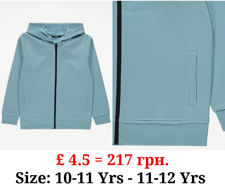 Teal Zip Up Hoodie