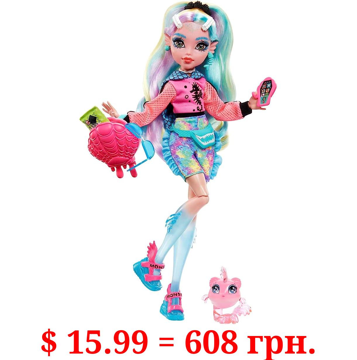 Monster High Doll, Lagoona Blue with Accessories and Pet Piranha, Posable Fashion Doll with Colorful Streaked Hair