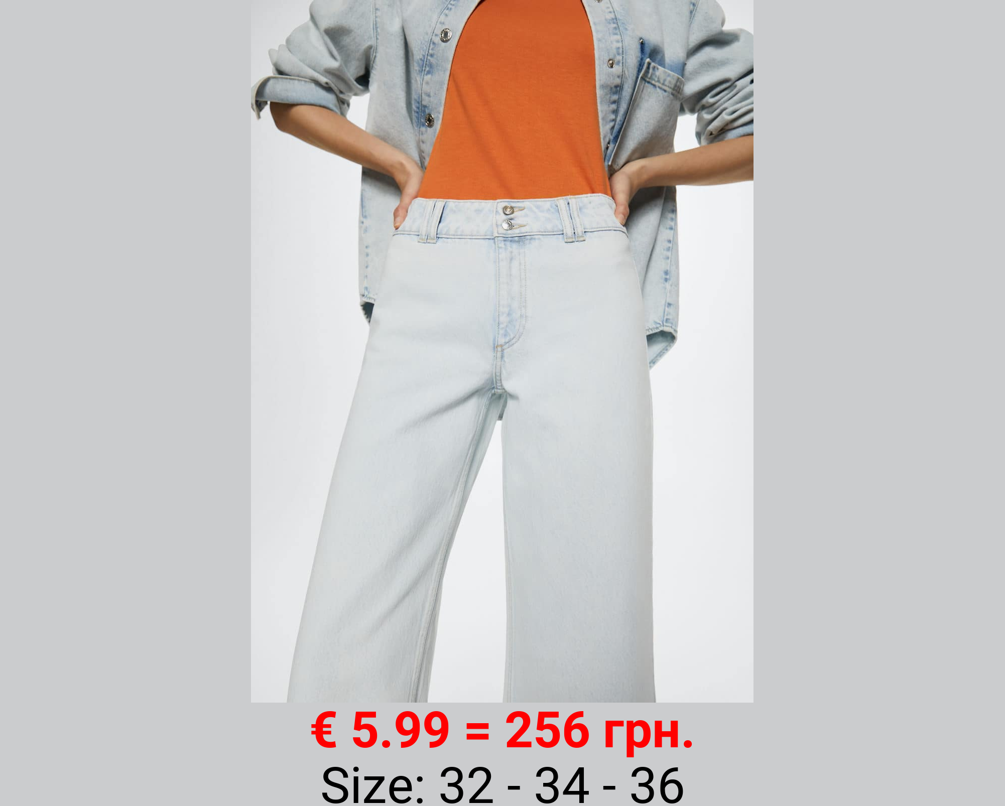 Jeans tiro medio wideleg