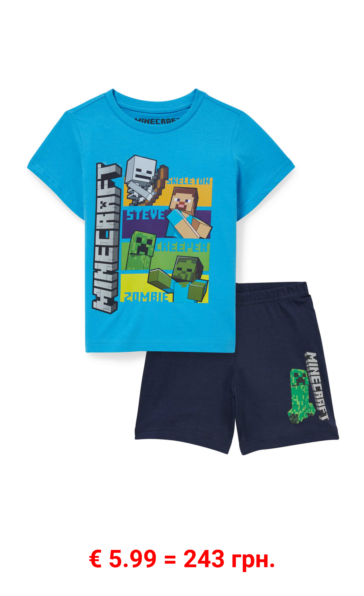 Minecraft - Shorty-Pyjama - 2 teilig