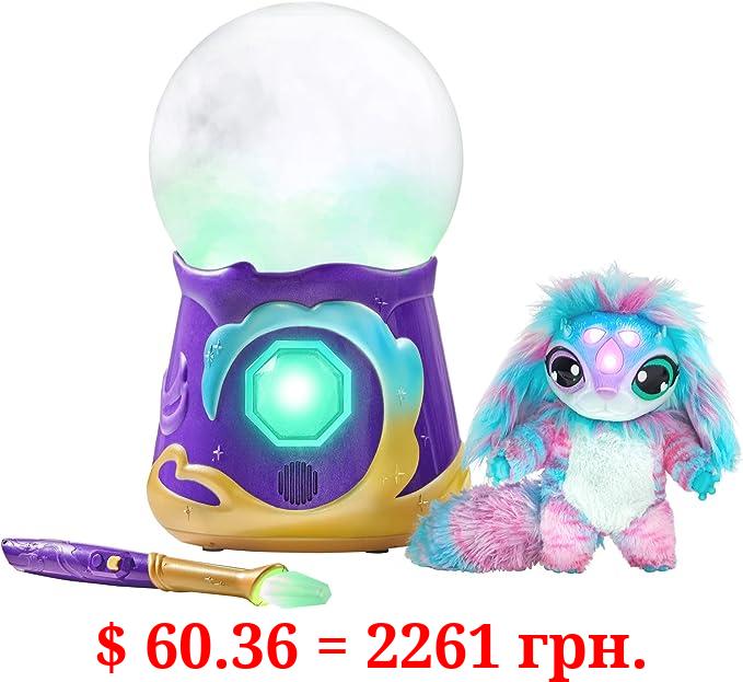 Magic Mixies Magical Misting Crystal Ball with Interactive 8 inch Blue Plush Toy and 80+ Sounds and Reactions, Small Breeds