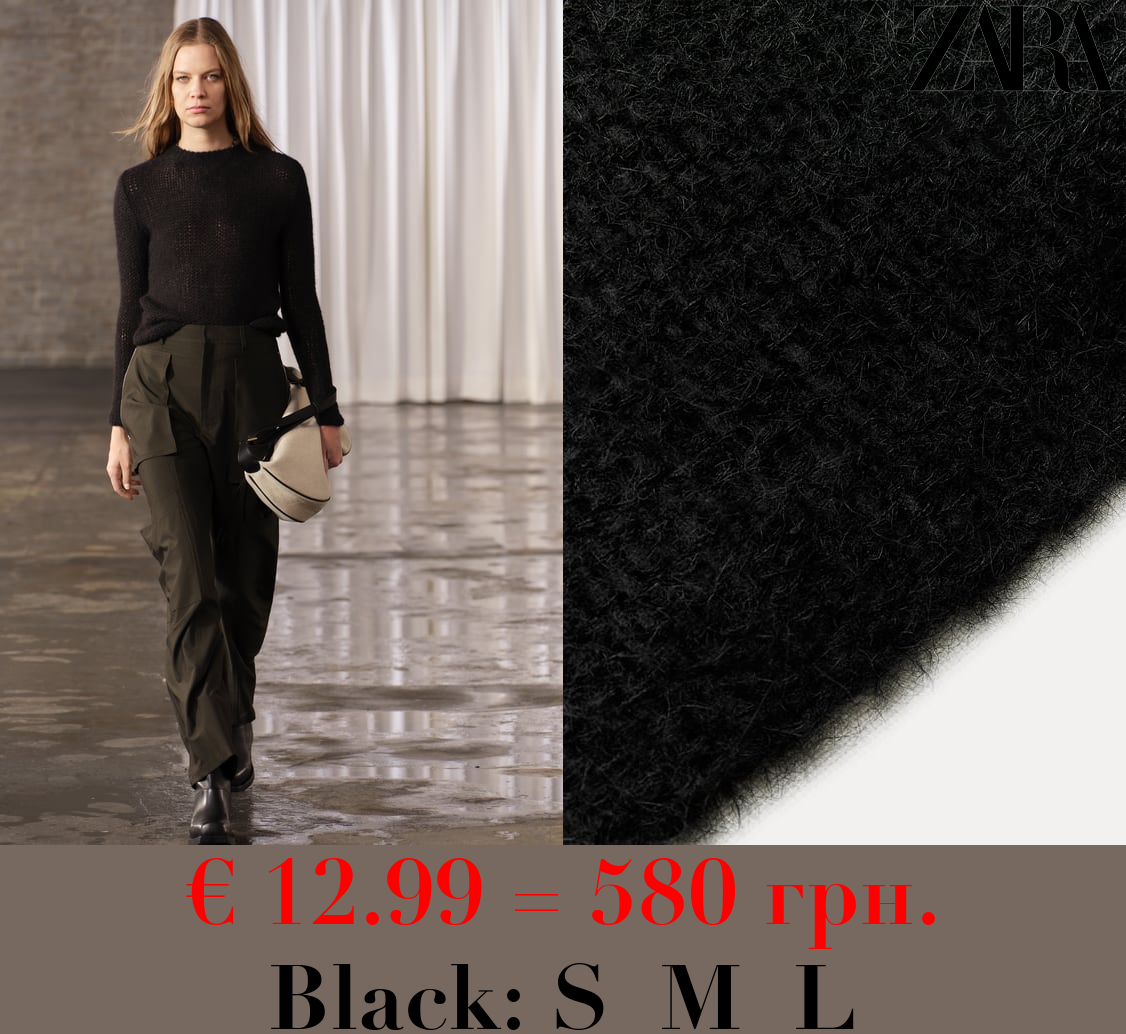 ALPACA BLEND OPEN-KNIT SWEATER