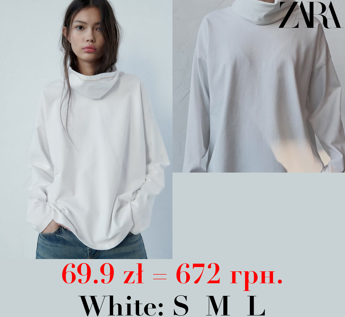 OVERSIZE VINTAGE-EFFECT FADED COTTON T-SHIRT