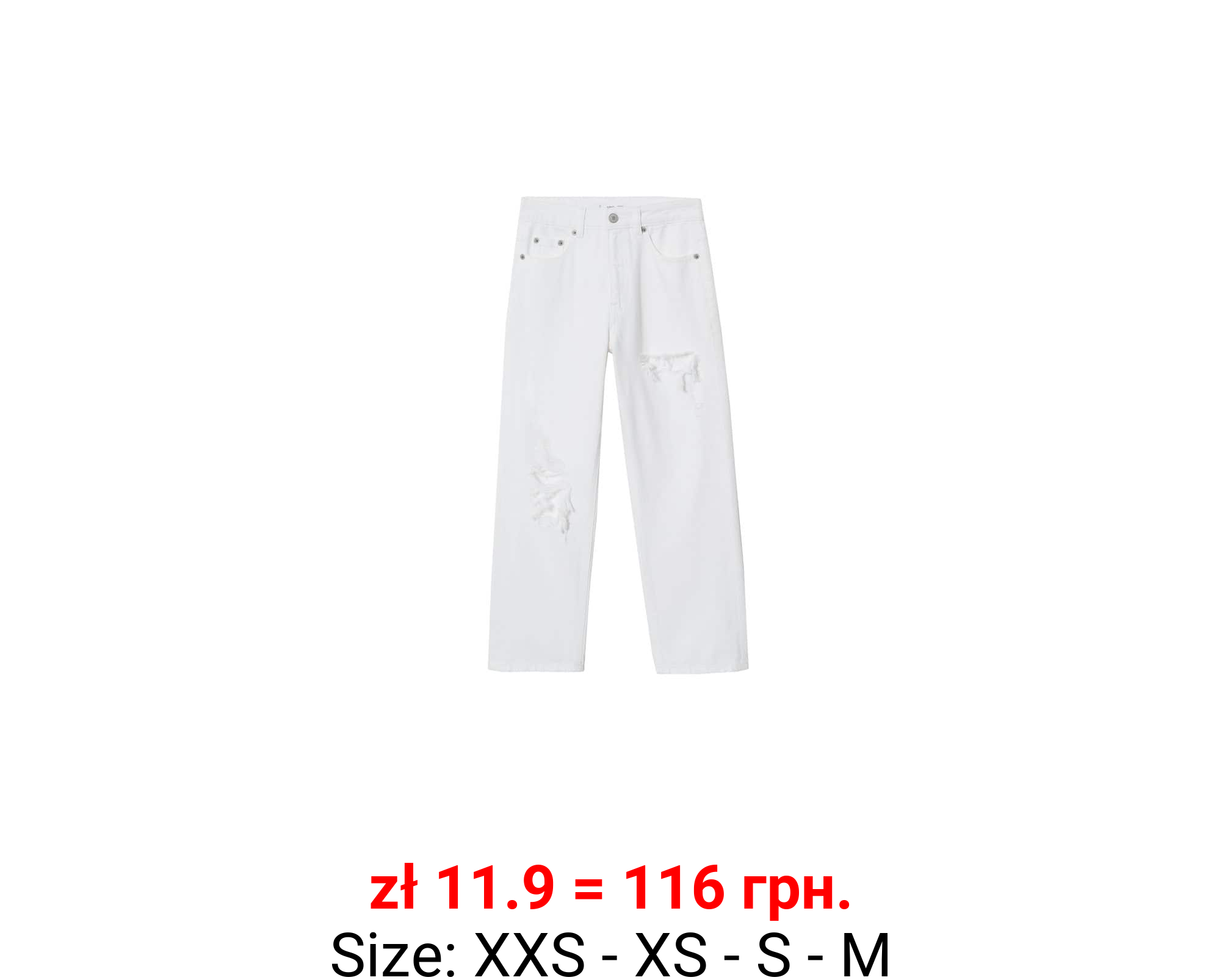 Jeans straight-fit rotos decorativos 