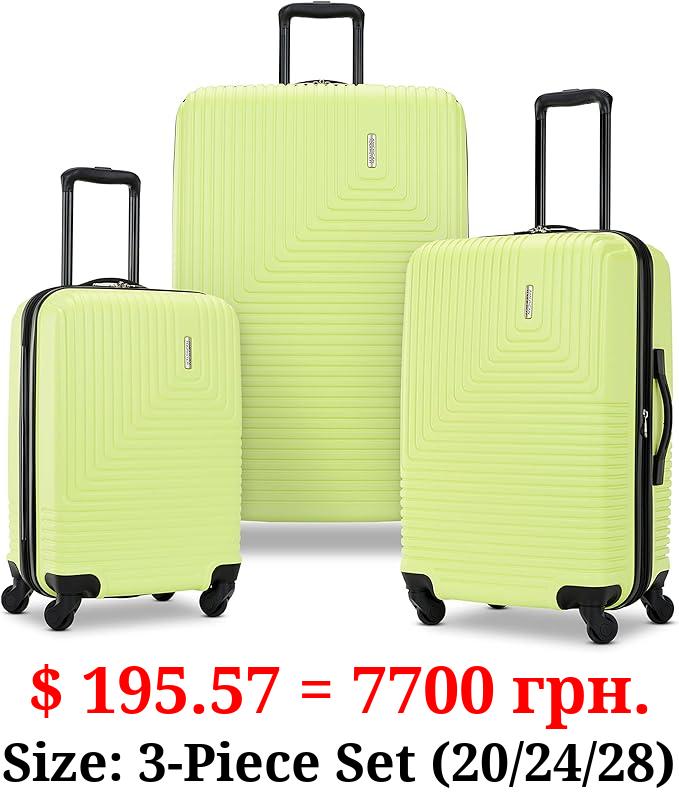American Tourister Groove Hardside Luggage with Spinner Wheels, Celery Green, 3-Piece Set (Carry On, Medium, Large)