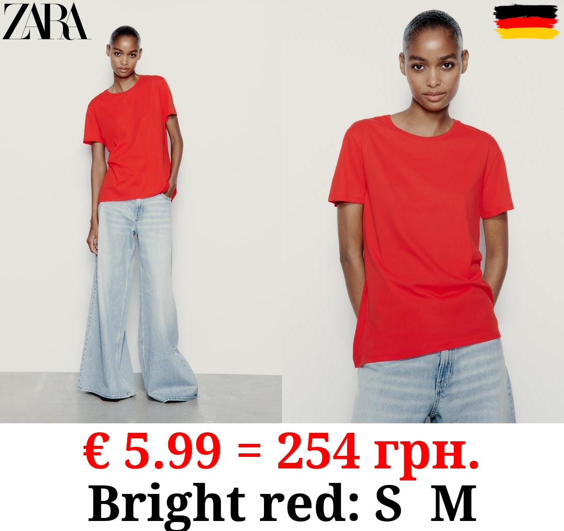 BASIC T-SHIRT WITH ASYMMETRIC HEM