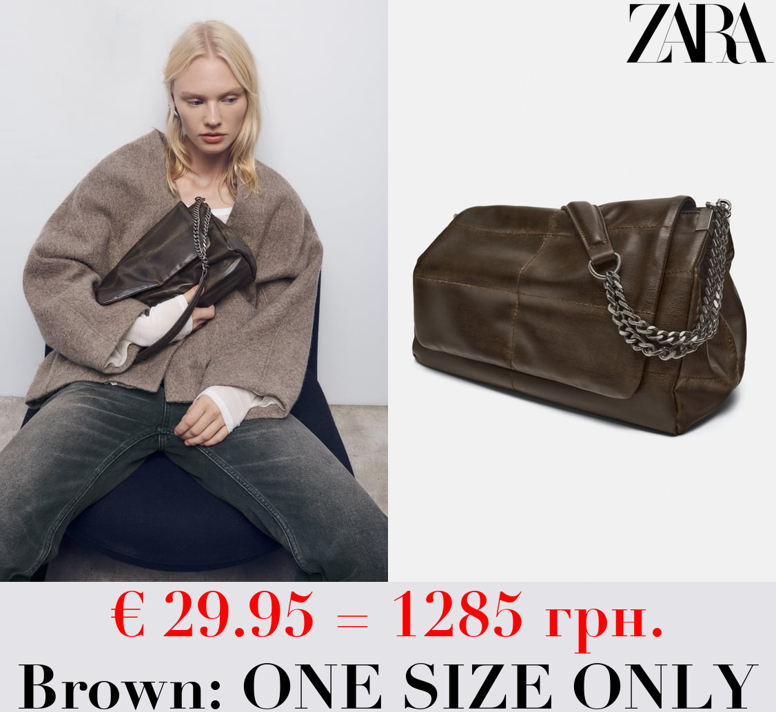 ROCKER SHOULDER BAG WITH FLAP