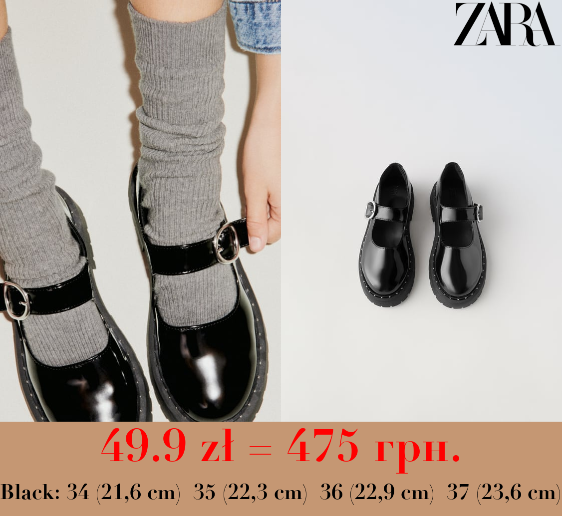 STUDDED MARY JANES WITH TRACK SOLES