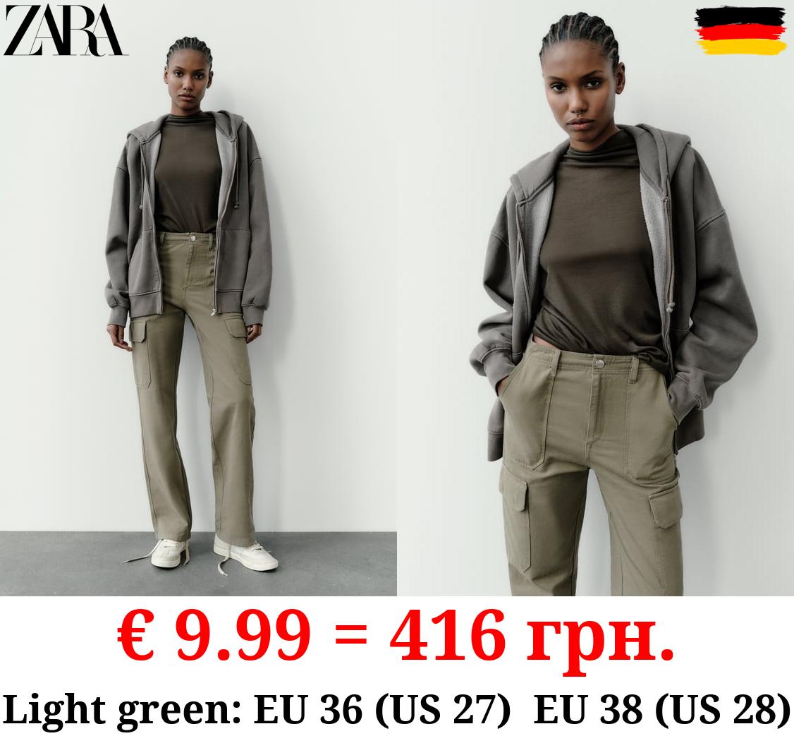 HIGH-RISE STRAIGHT-FIT TRF CARGO TROUSERS