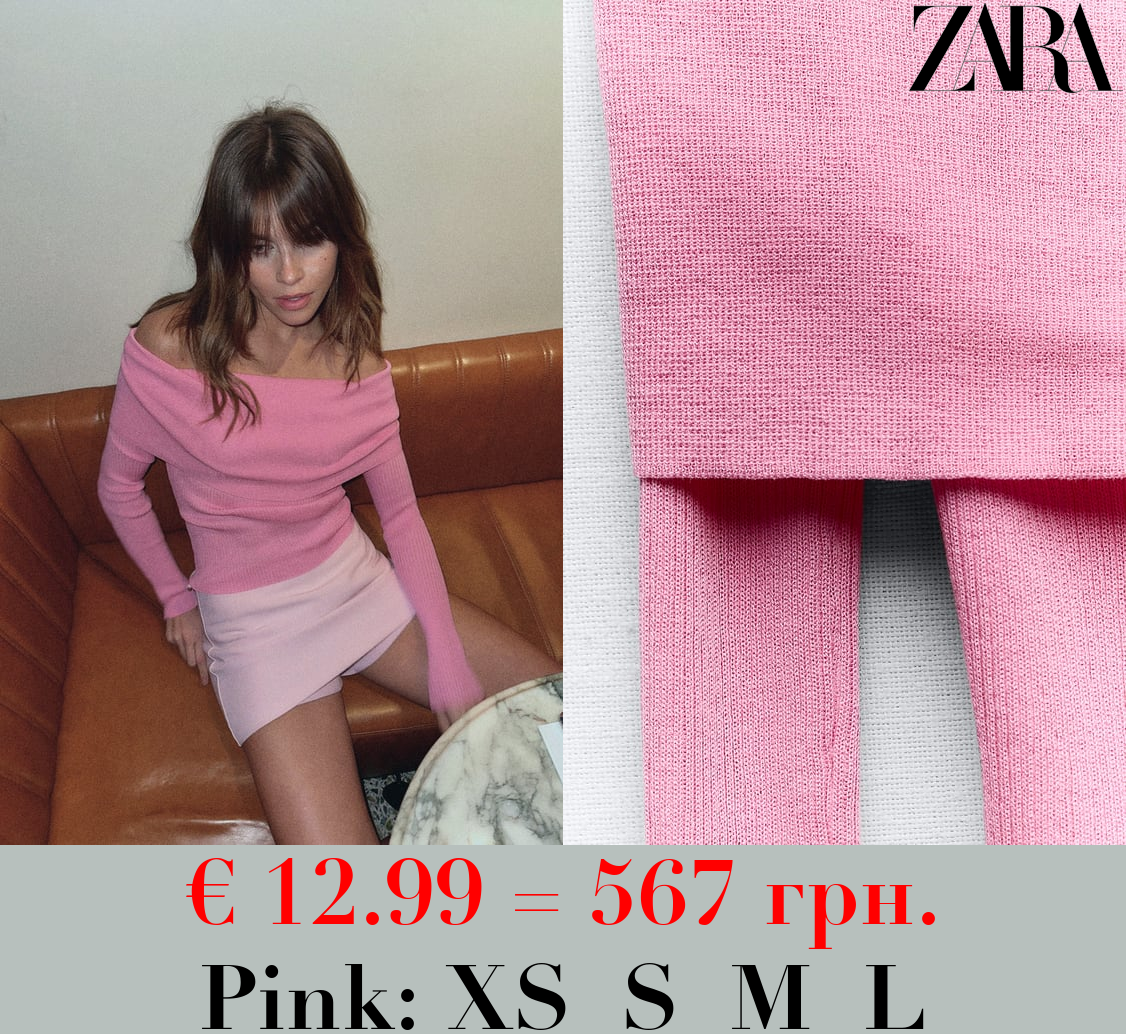 OFF-THE-SHOULDER KNIT TOP