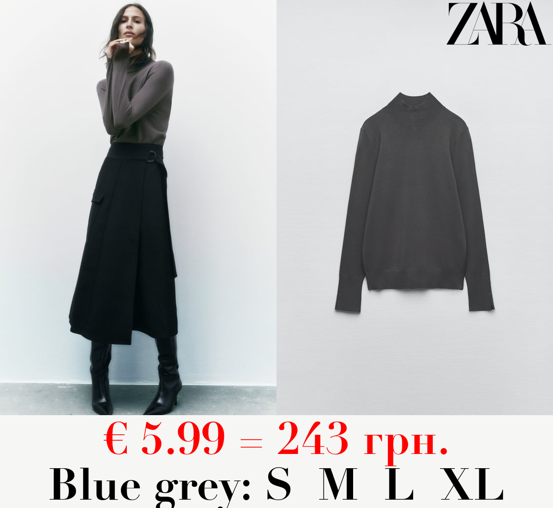 BASIC KNIT SWEATER WITH A HIGH NECK