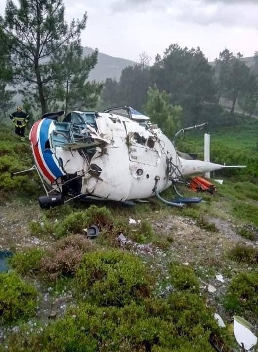 Espectacular accidente de un helicóptero