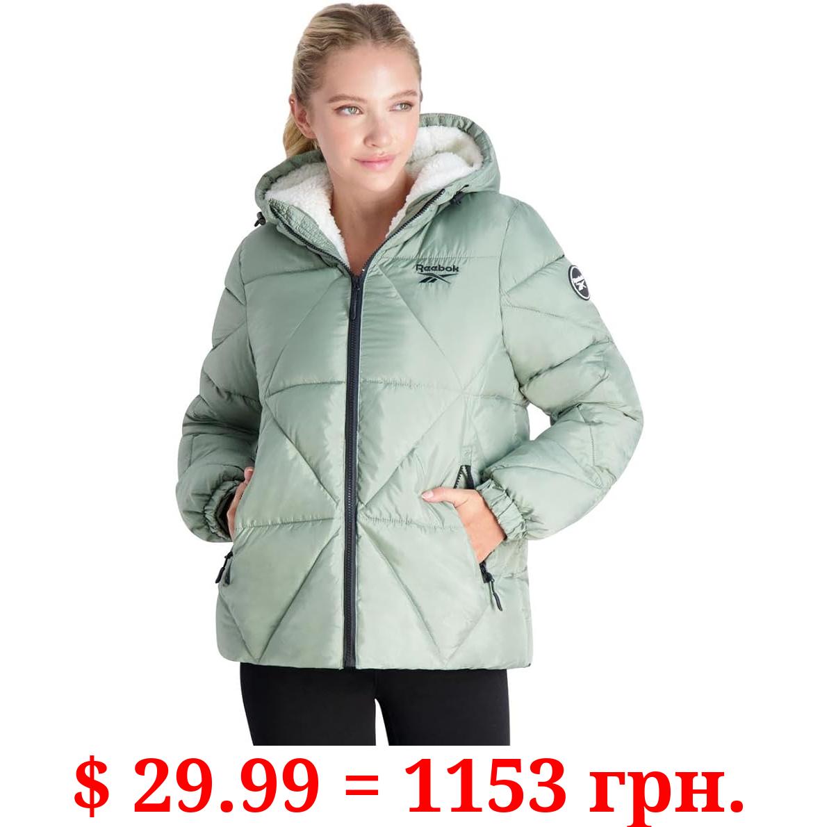 Reebok Women’s Sherpa Lined Quilted Winter Puffer Coat