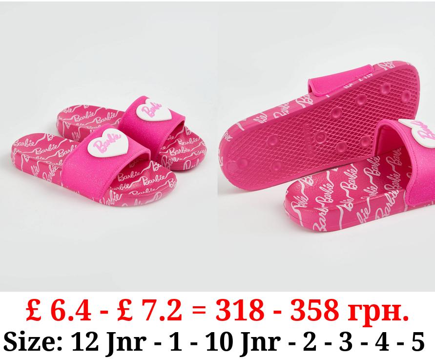 Barbie Bright Pink Glitter Sliders