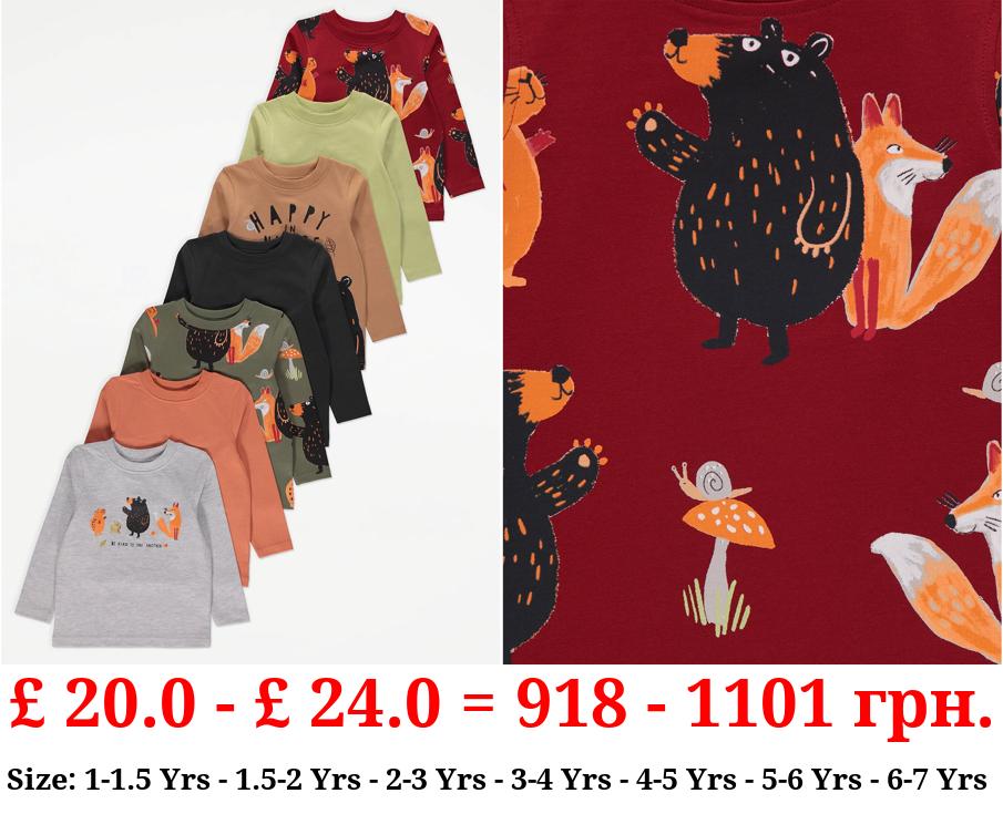 Woodland Creature Long Sleeve Tops 7 Pack