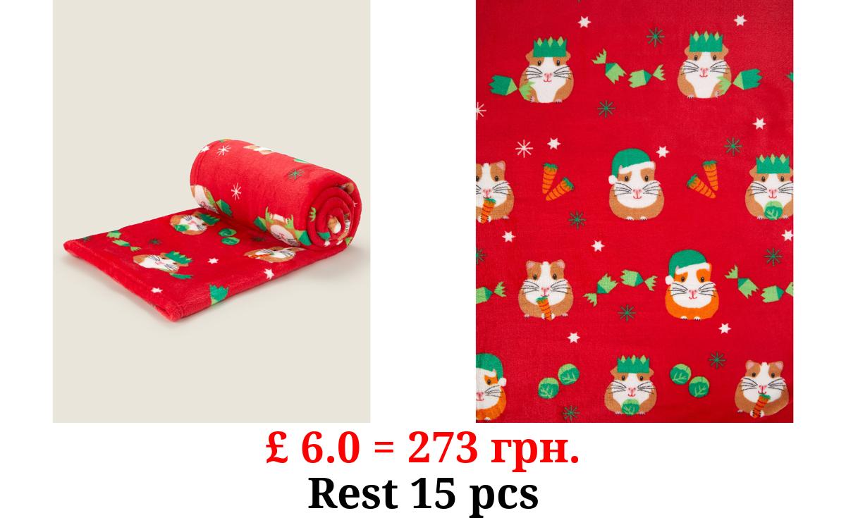 Red Guinea Pig Supersoft Christmas Throw