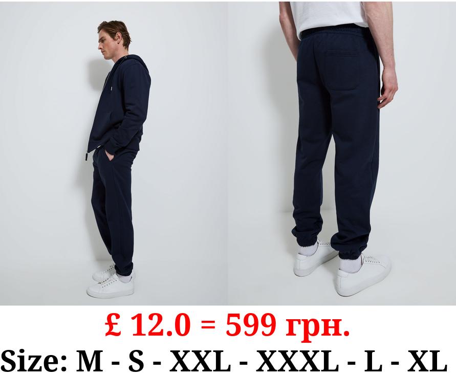 Navy Plain Jersey Joggers