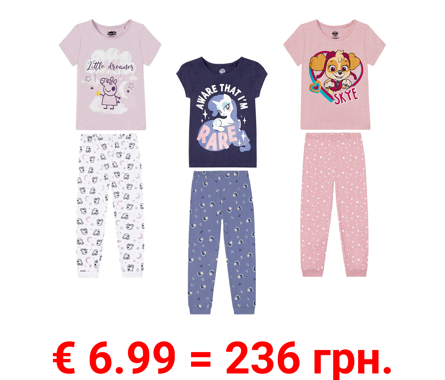 Kleinkinder / Kinder Mädchen Pyjama, aus reiner Baumwolle