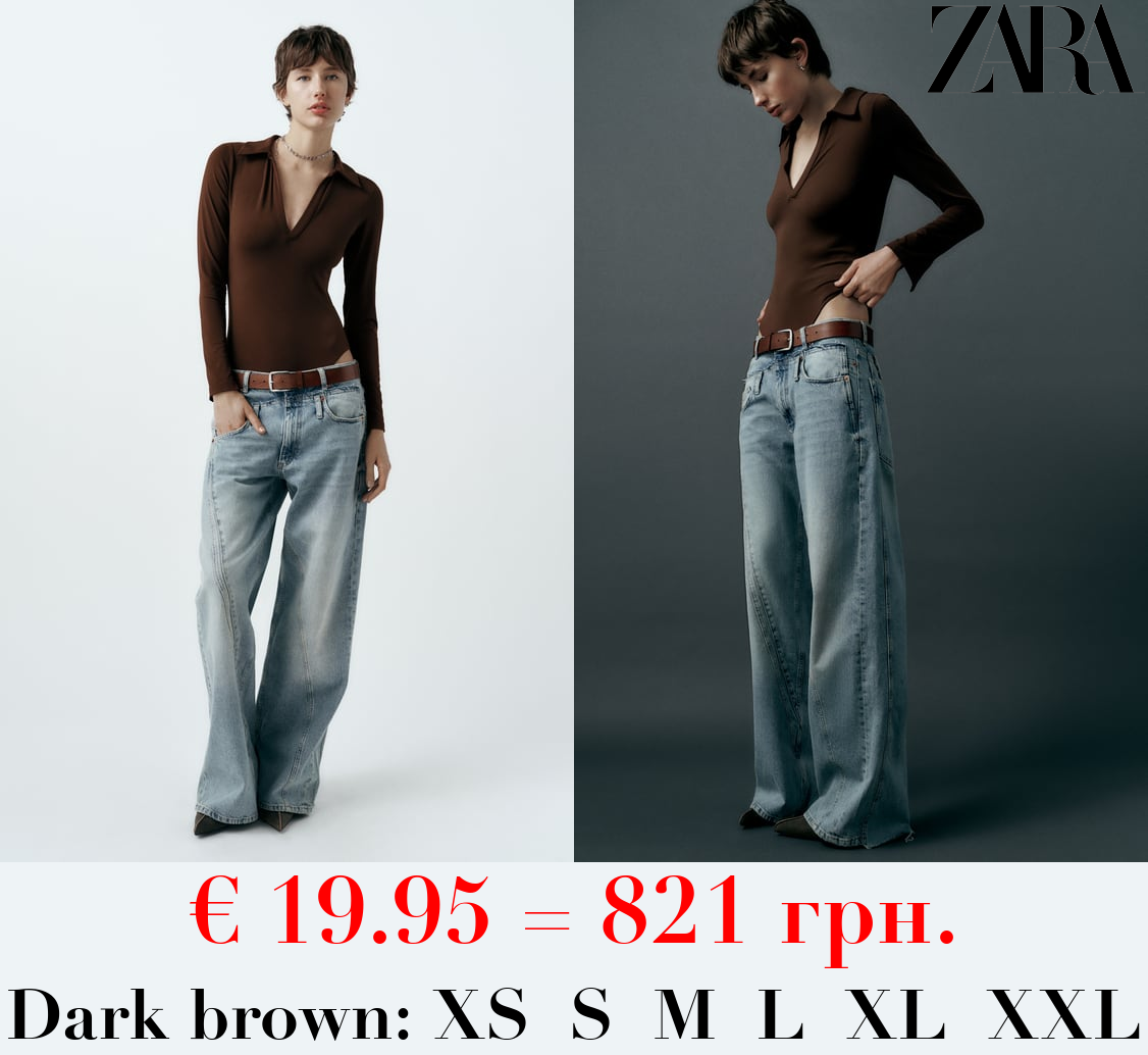 FITTED BODYSUIT WITH POLO COLLAR