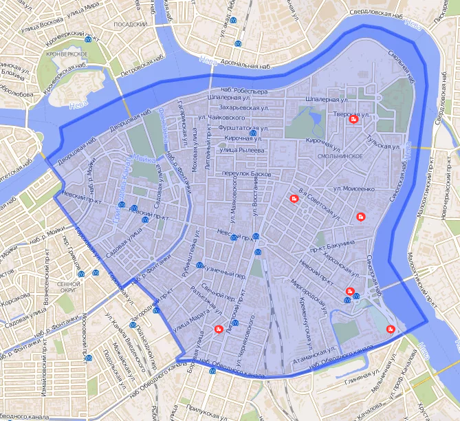 Петербург центр районы петербурга. Центральный район СПБ на карте. Границы центрального района СПБ.