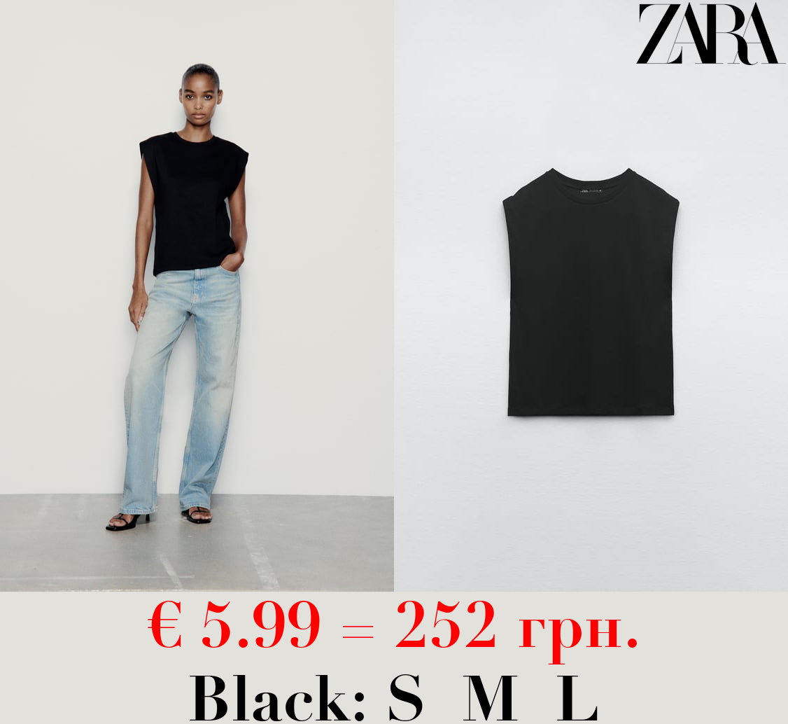 RIBBED DROP SLEEVE T-SHIRT