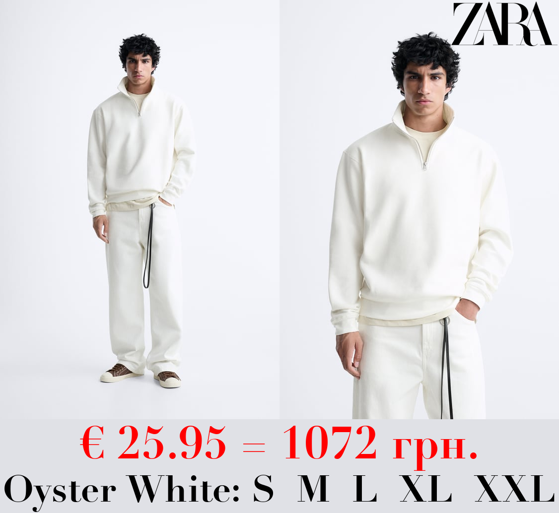 SWEATSHIRT WITH ZIP COLLAR