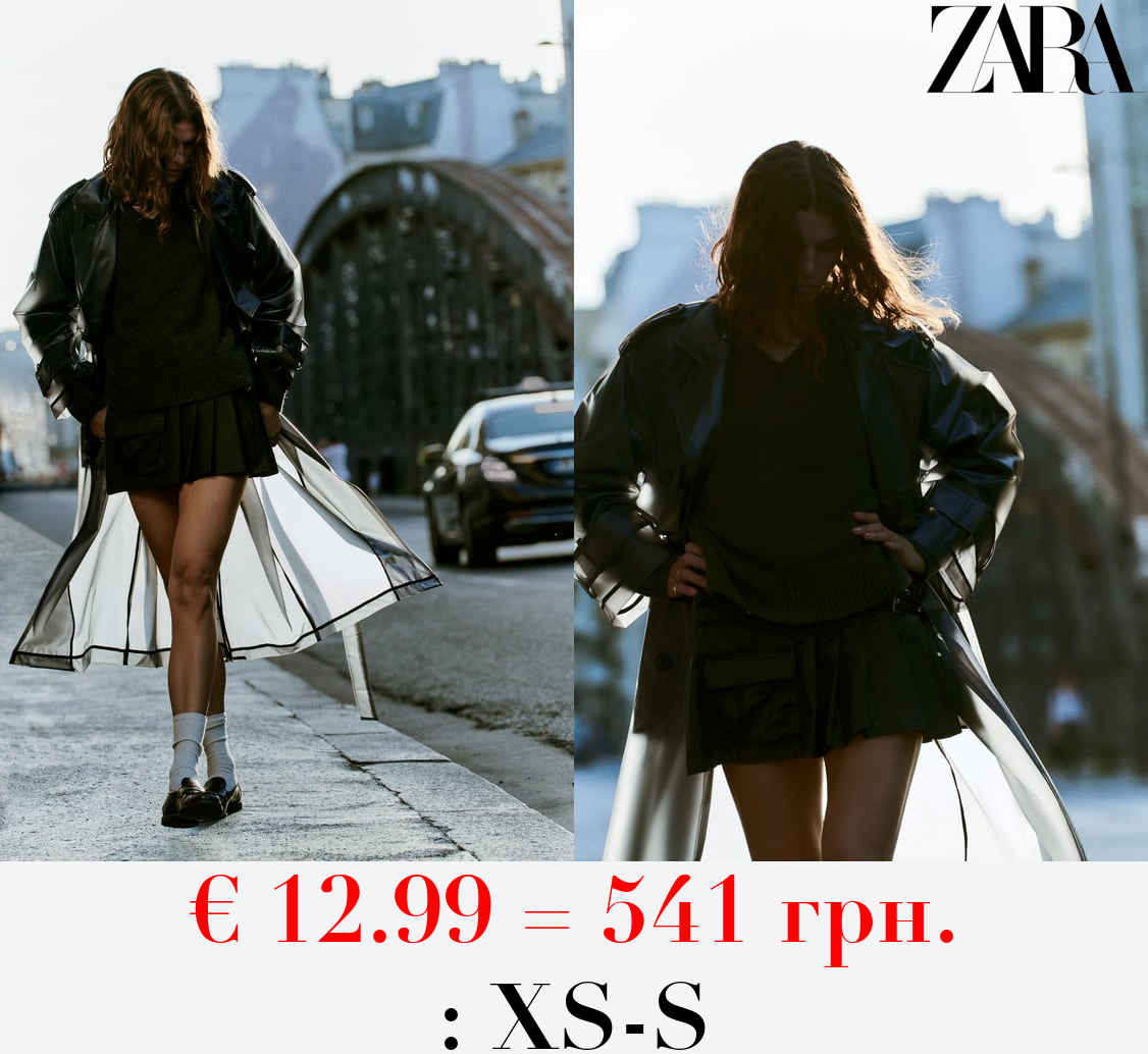 OVERSIZE TRANSPARENT TRENCH COAT