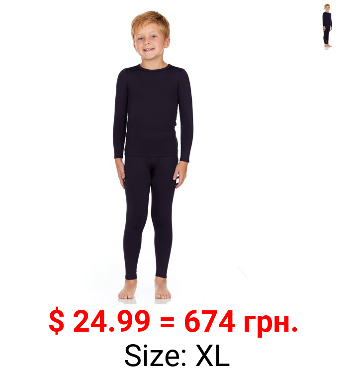Thermajohn Boy's Ultra Soft Thermal Underwear Long Johns Set with Fleece Lined