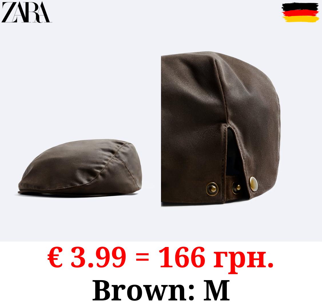 WAXED-EFFECT FLAT CAP