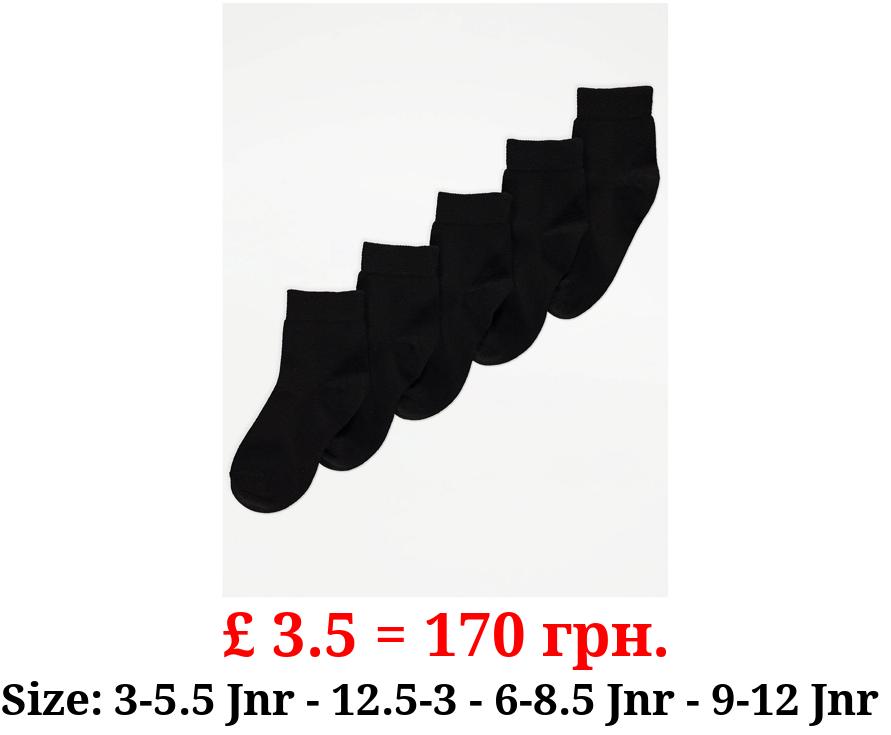 Easy On Easy Wear Black Ankle Socks 5 Pack