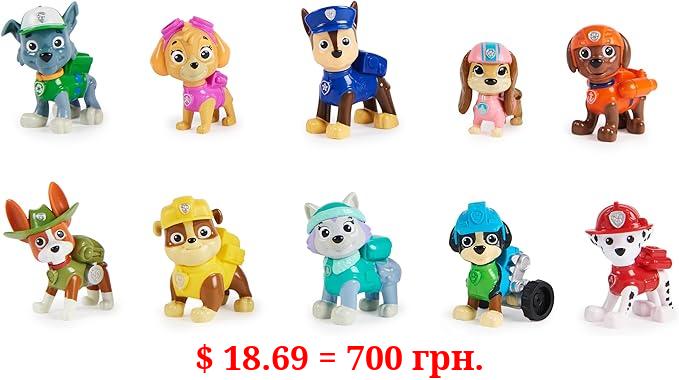 Paw Patrol, 10th Anniversary, All Paws On Deck Toy Figures Gift Pack with 10 Collectible Action Figures, Kids Toys for Ages 3 and up