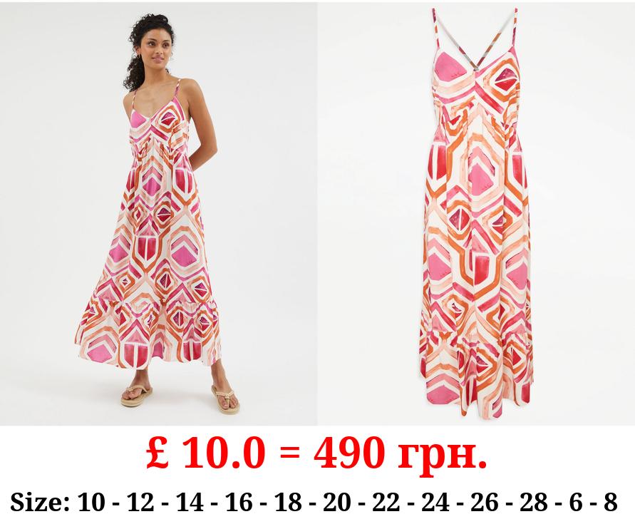 Pink Geometric Maxi Dress