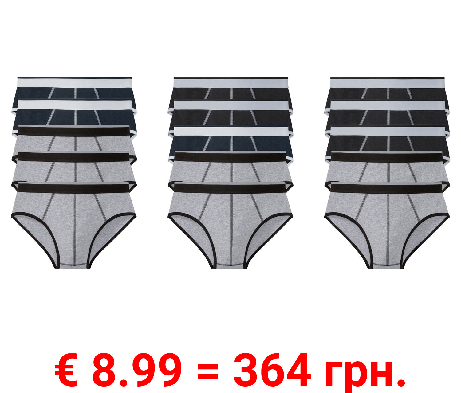 LIVERGY® Herren Slips, 5 Stück, mit hohem Baumwollanteil