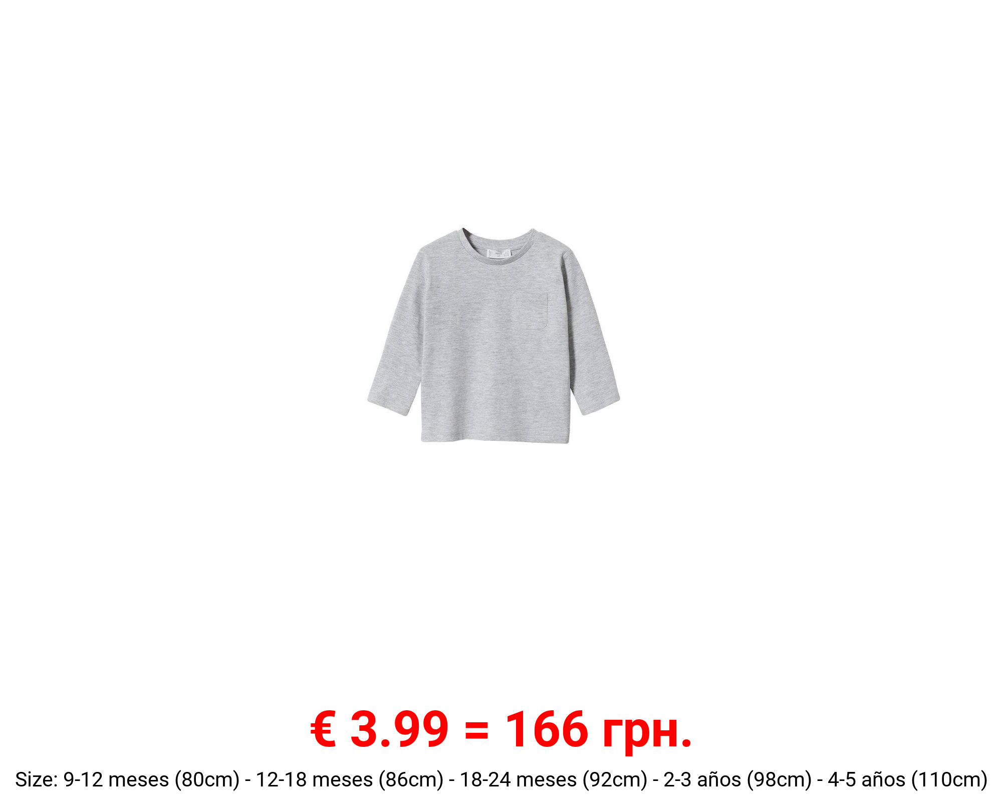 Camiseta manga larga bolsillo