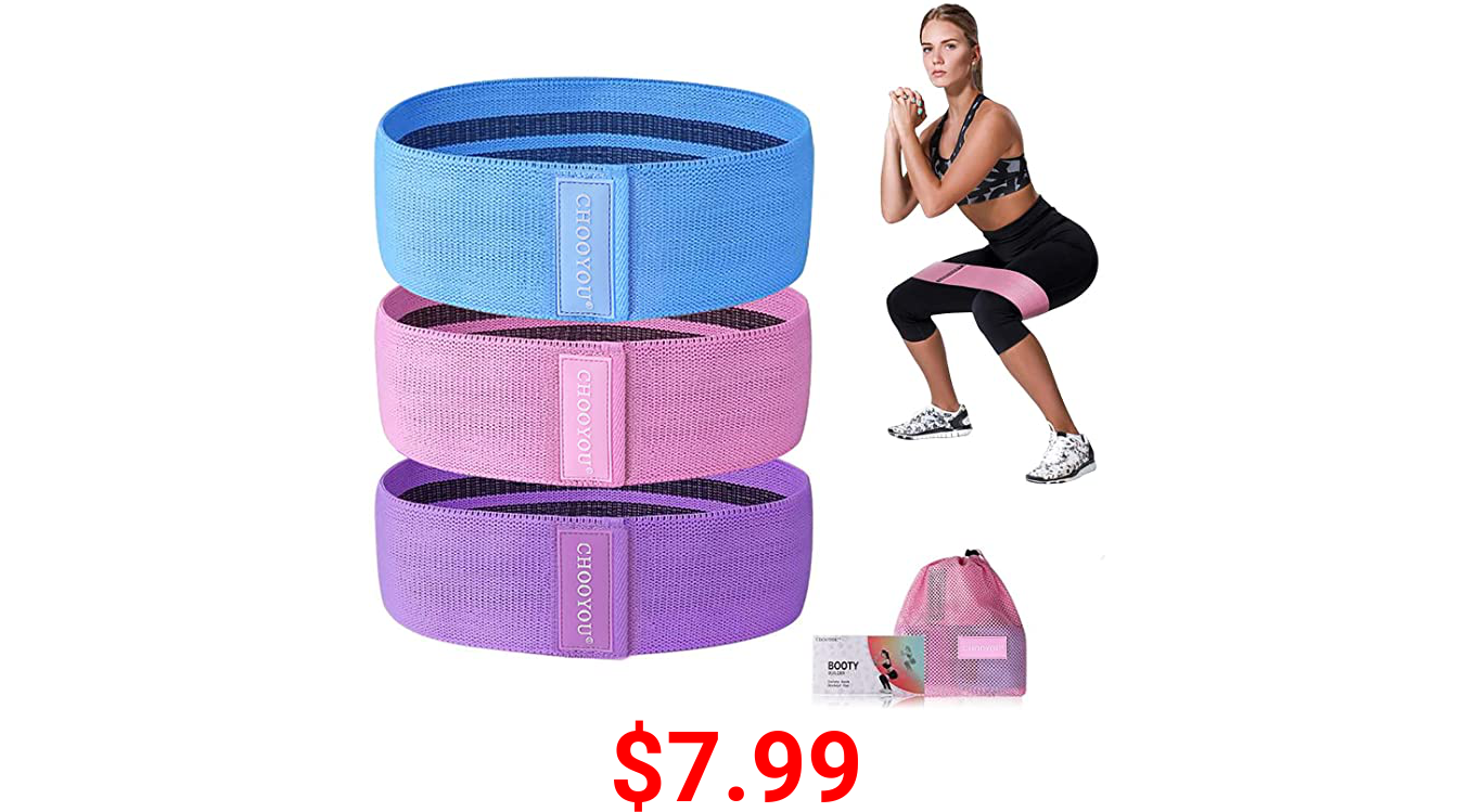 CHOOYOU Resistance Bands for Legs and Butt, Exercise Bands Workout Bands for Men/Women, Non Slip Elastic Booty Bands for Glute Hip Squats Training, Home Gym Fitness Bands for Yoga, Pilates