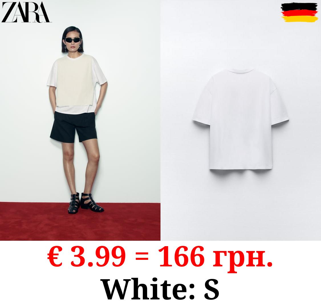 CONTRAST CHUNKY KNIT T-SHIRT