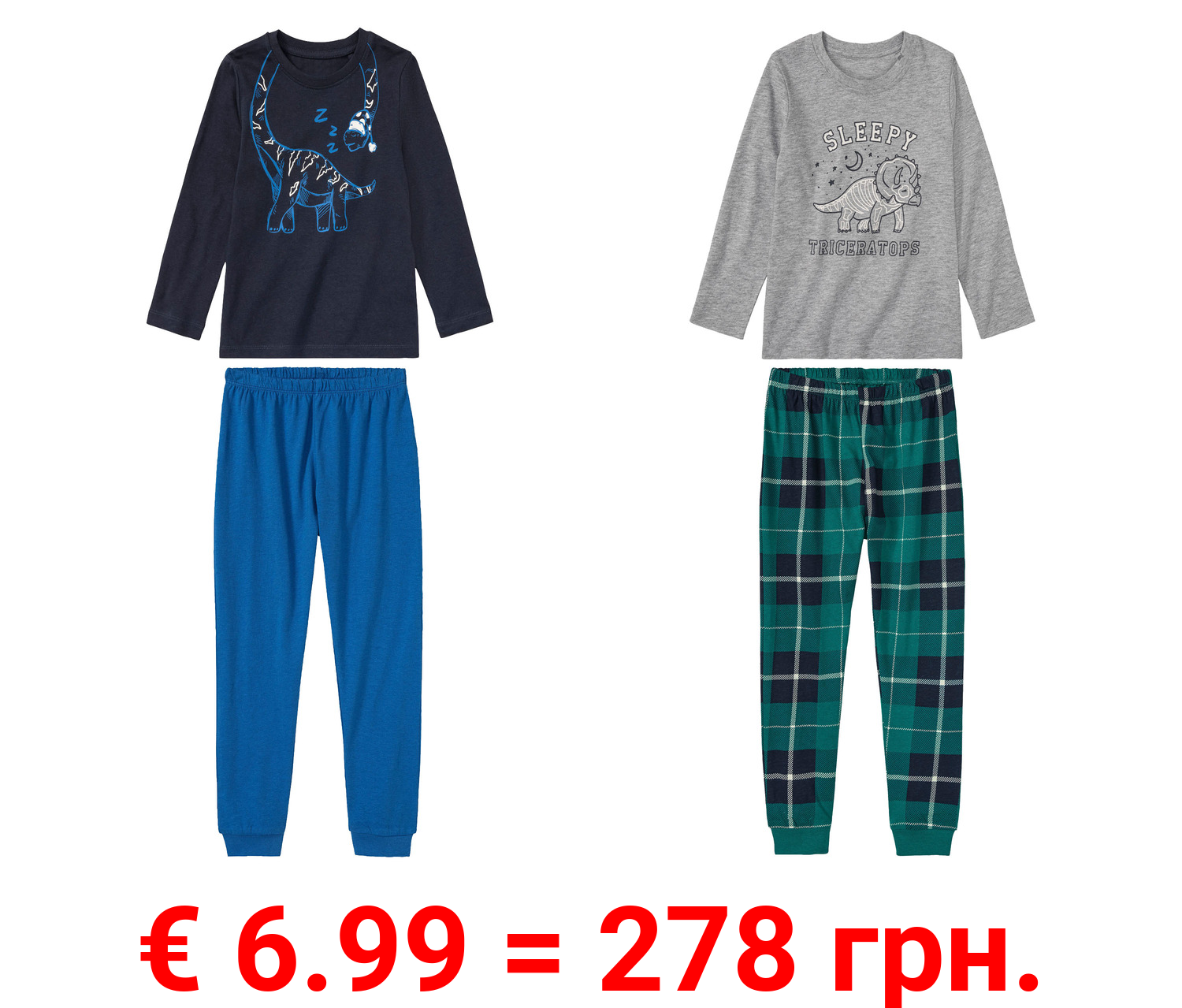 lupilu® Kinder Pyjama mit Rundhalsausschnitt