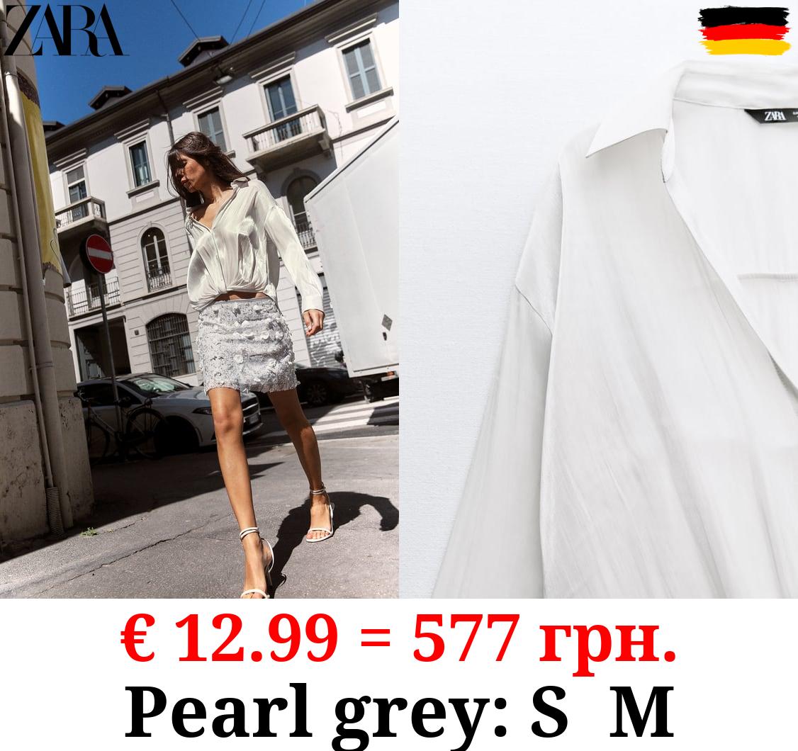 SATIN SHIRT WITH KNOT