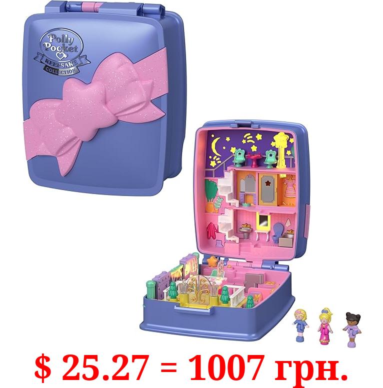 Polly Pocket Collector Compact with 3 Micro Dolls, Heritage Keepsake Collection Starlight Dinner Party