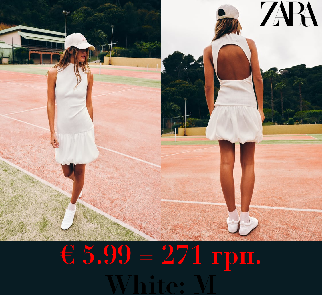 RIBBED BALLOON DRESS