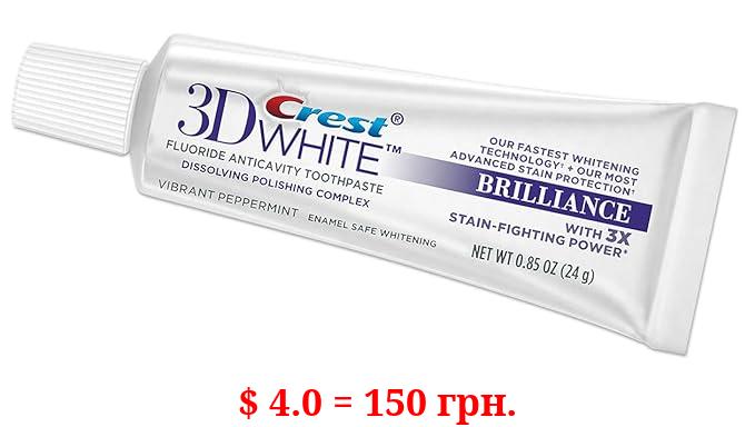 Crest 3D White Fluoride Anticavity Toothpaste 0.85 oz (Pack of 2)