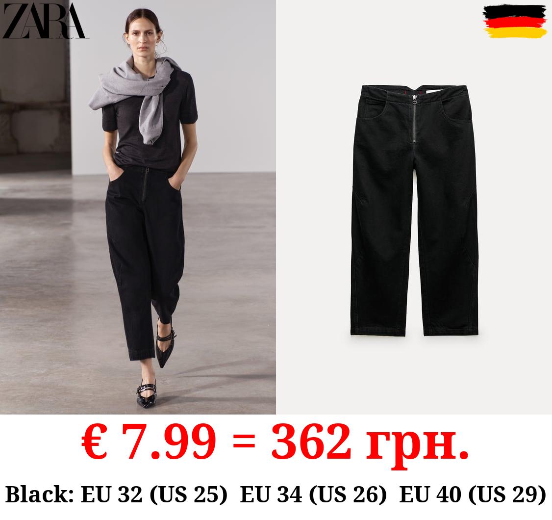 ZW COLLECTION CROPPED BARREL MID-RISE JEANS
