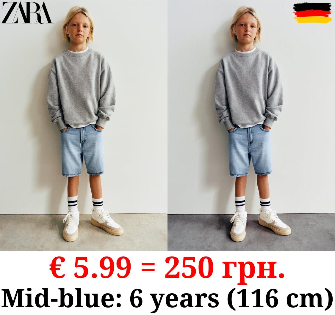 STRAIGHT FIT DENIM BERMUDA SHORTS