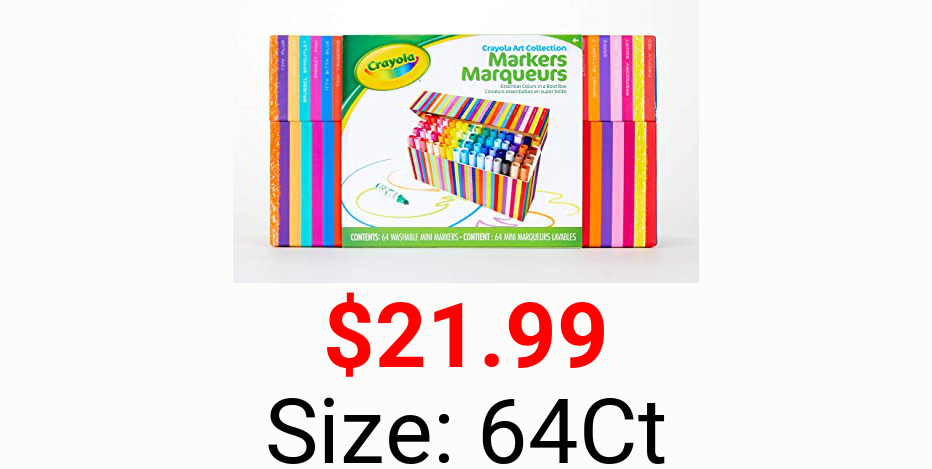 Crayola Pip Squeaks Marker Set, Washable Mini Markers, 64 Count, Gift for Kids