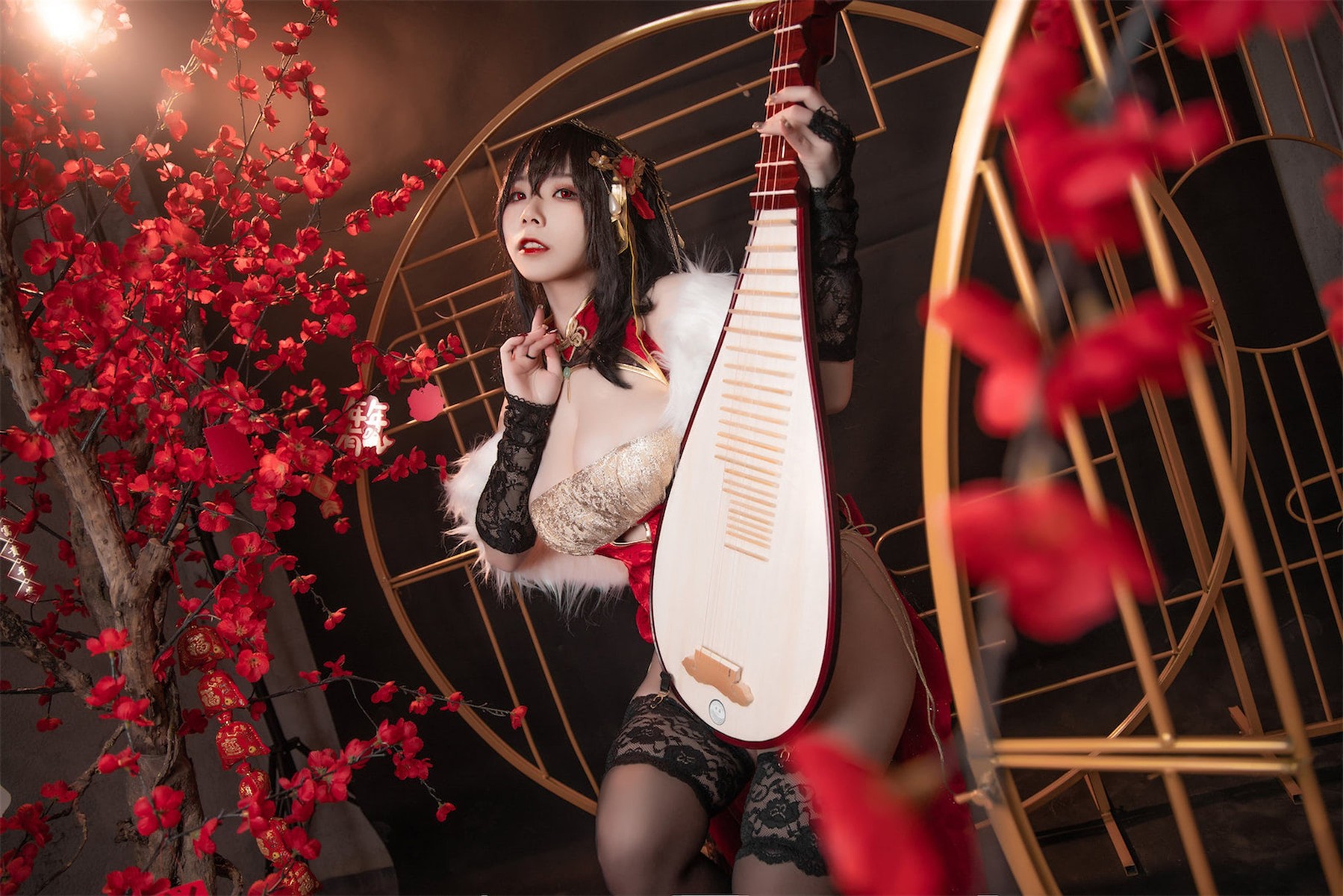 Cosplay 自闭颜球球 无颜小天使wy 碧蓝航线 大凤红旗袍 9