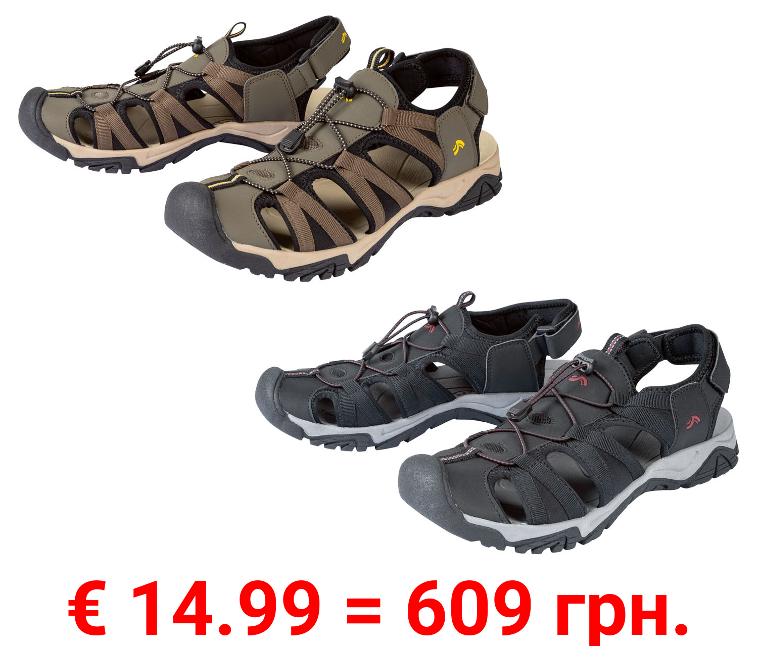 crivit Herren Trekking Sandale, robust und leicht, mit strapazierfähigem Obermaterial