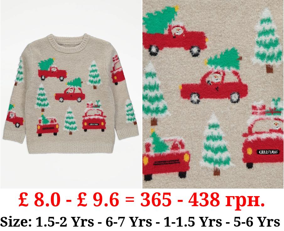 Stone Santa Tree Knitted Christmas Jumper