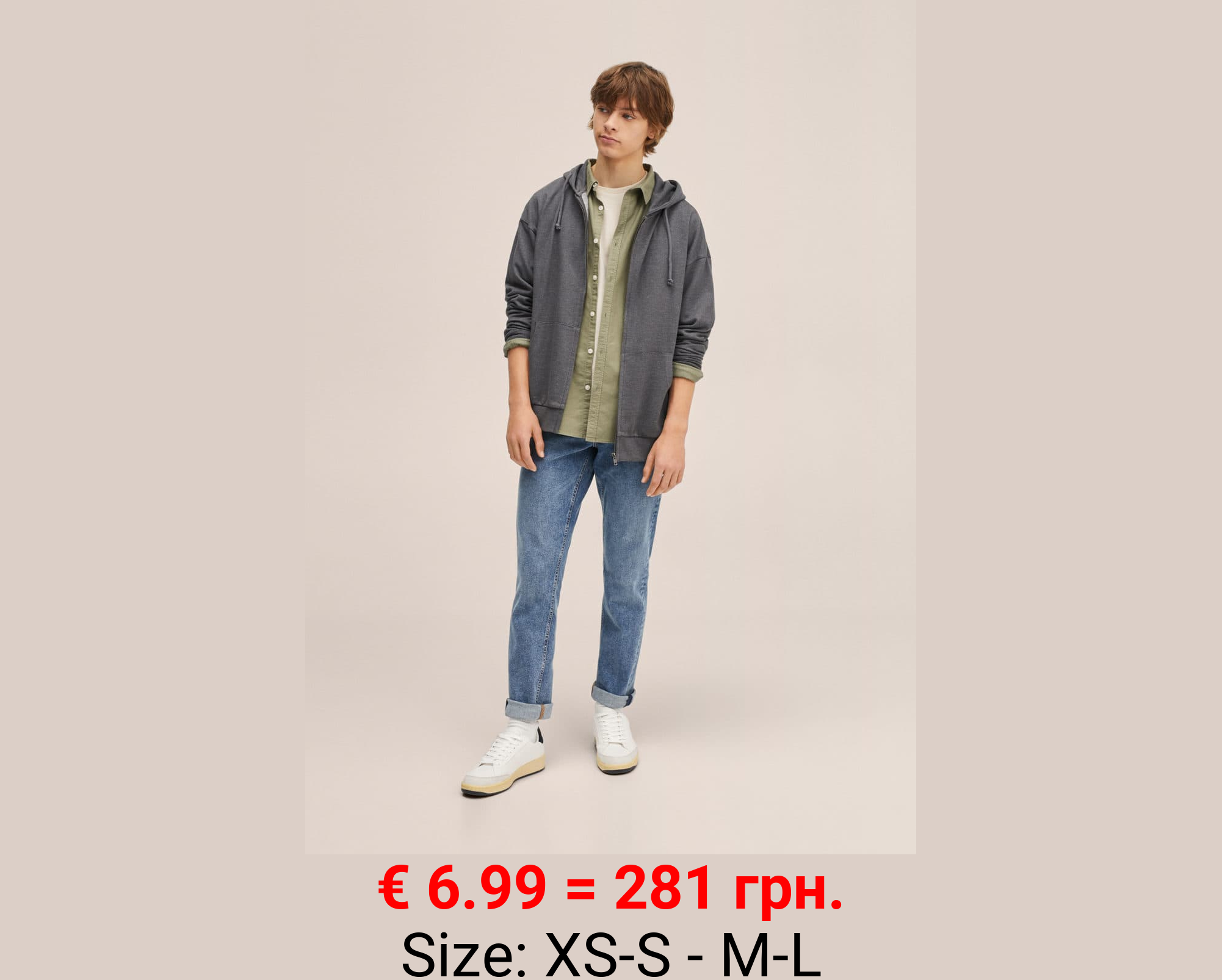 Sudadera capucha cremallera