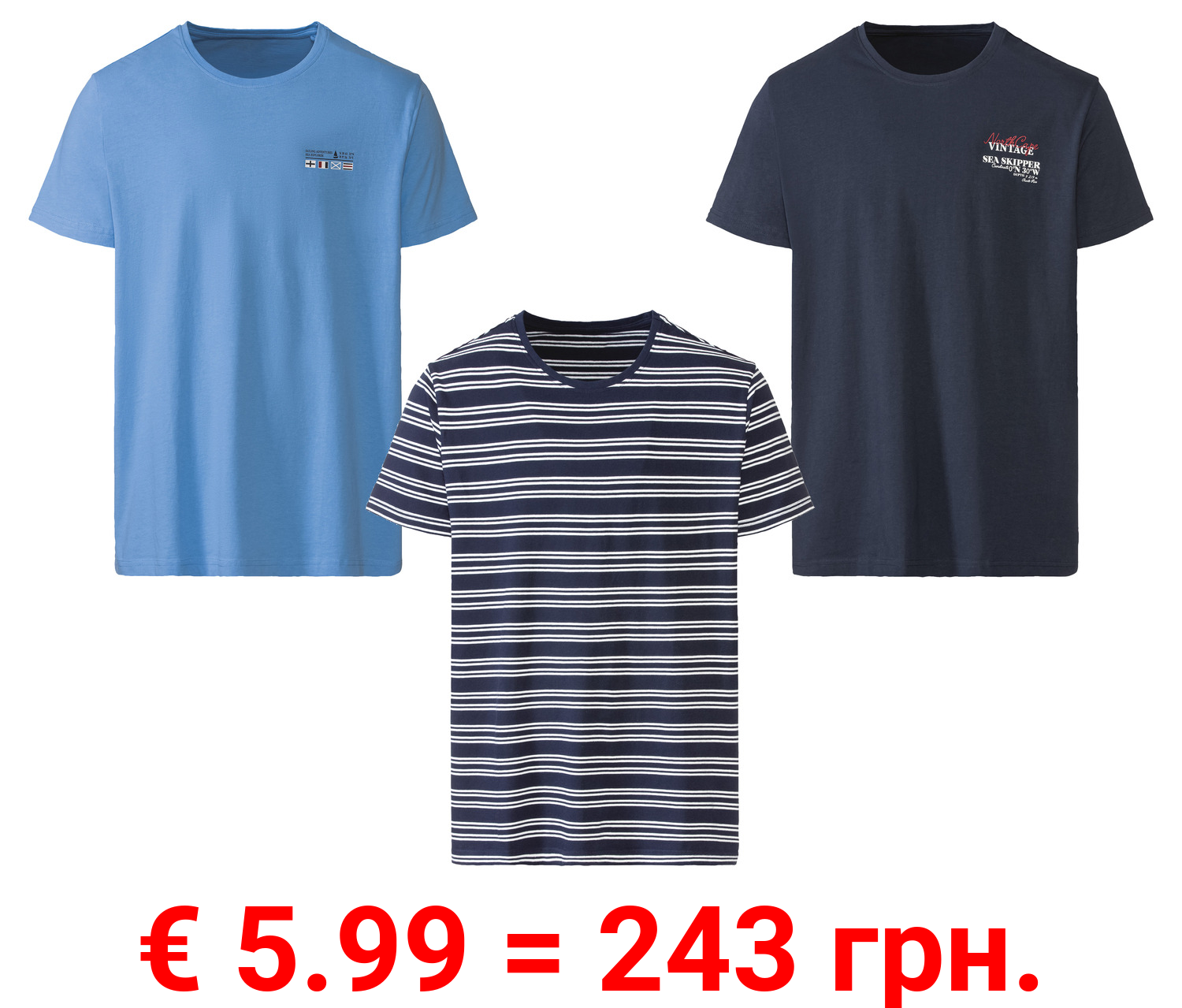 LIVERGY® Herren T-Shirt aus reiner Baumwolle