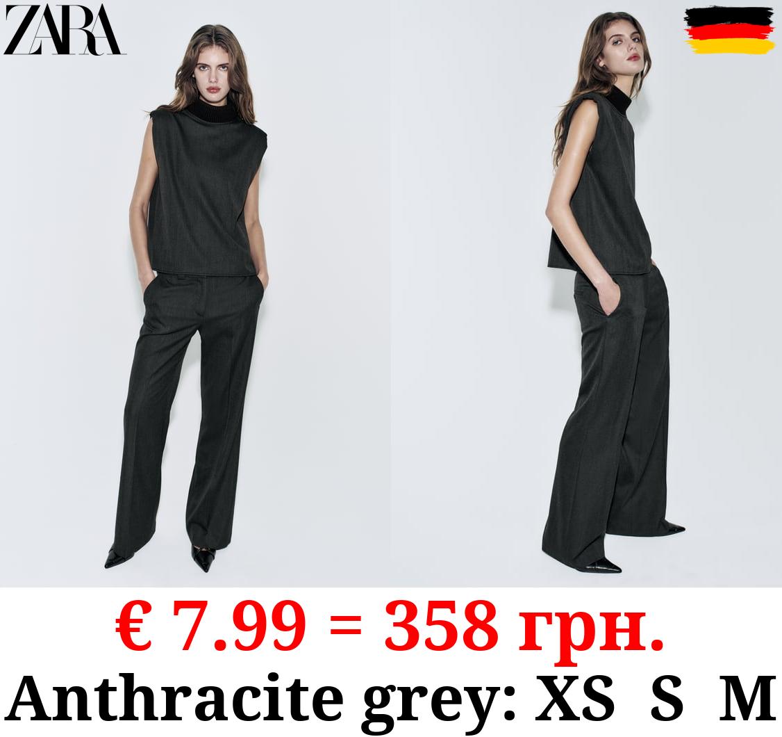 ZW COLLECTION RIBBED TOP WITH PADDED SHOULDERS